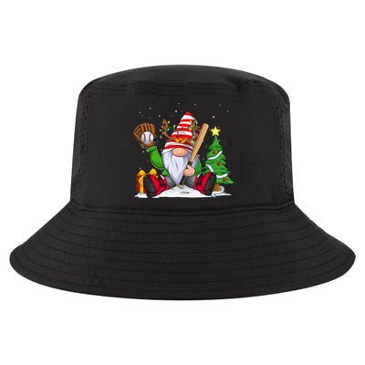 Baseball Gnome Christmas Winter Season Catcher Pitcher Funny Gift Cool Comfort Performance Bucket Hat