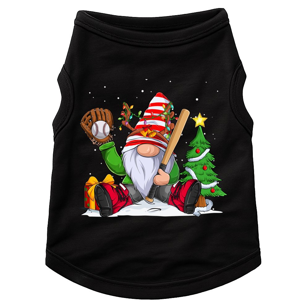 Baseball Gnome Christmas Winter Season Catcher Pitcher Funny Gift Doggie Tank