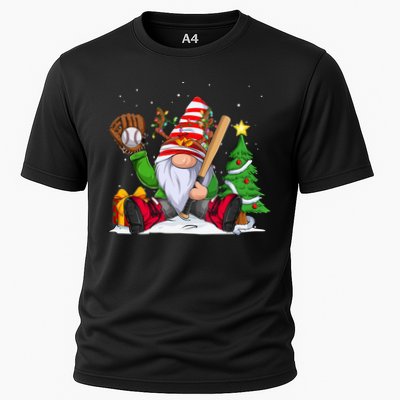 Baseball Gnome Christmas Winter Season Catcher Pitcher Funny Gift Cooling Performance Crew T-Shirt
