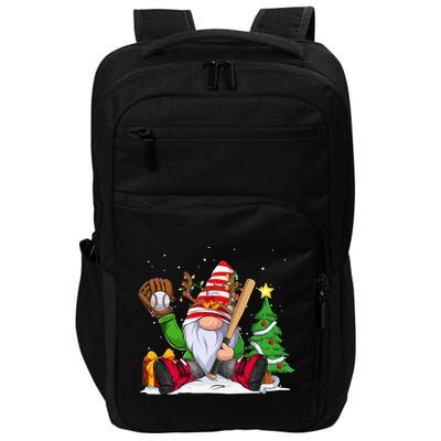 Baseball Gnome Christmas Winter Season Catcher Pitcher Funny Gift Impact Tech Backpack