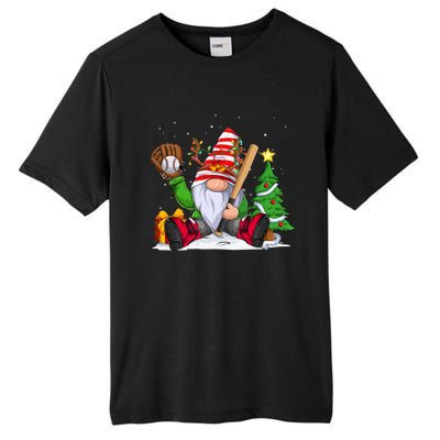 Baseball Gnome Christmas Winter Season Catcher Pitcher Funny Gift Tall Fusion ChromaSoft Performance T-Shirt