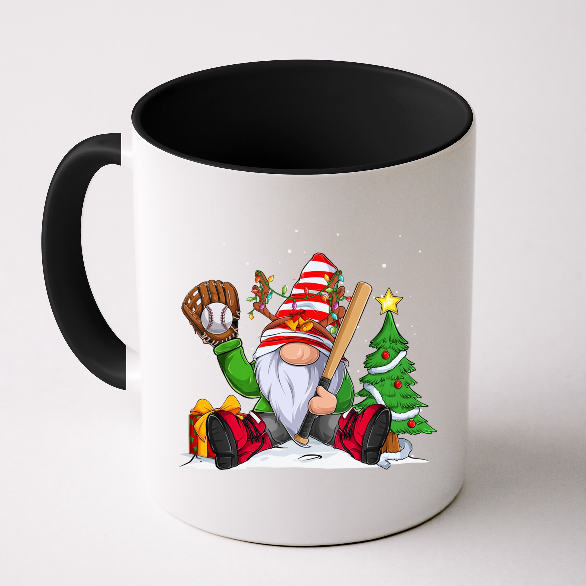 Baseball Gnome Christmas Winter Season Catcher Pitcher Funny Gift Mug