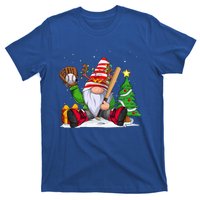 Baseball Gnome Christmas Winter Season Catcher Pitcher Funny Gift T-Shirt