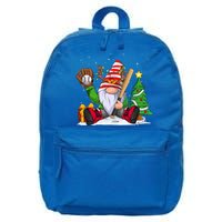 Baseball Gnome Christmas Winter Season Catcher Pitcher Funny Gift 16 in Basic Backpack