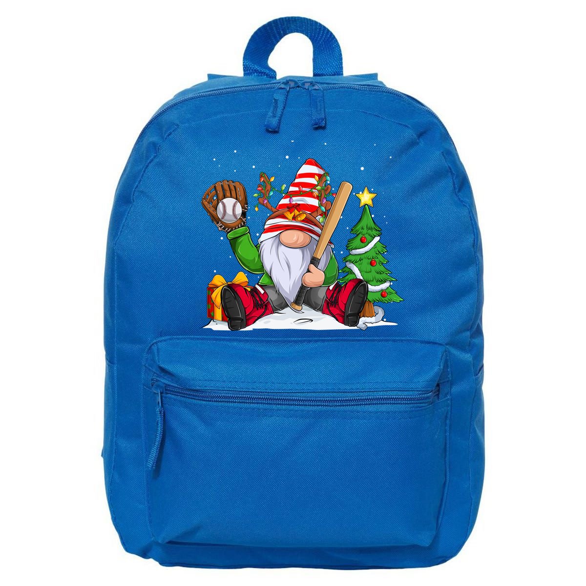 Baseball Gnome Christmas Winter Season Catcher Pitcher Funny Gift 16 in Basic Backpack