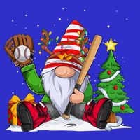 Baseball Gnome Christmas Winter Season Catcher Pitcher Funny Gift 16 in Basic Backpack