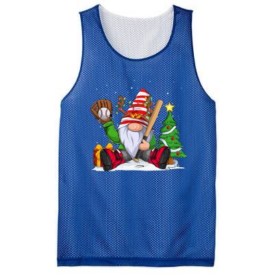 Baseball Gnome Christmas Winter Season Catcher Pitcher Funny Gift Mesh Reversible Basketball Jersey Tank