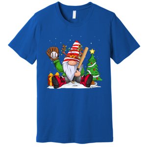 Baseball Gnome Christmas Winter Season Catcher Pitcher Funny Gift Premium T-Shirt