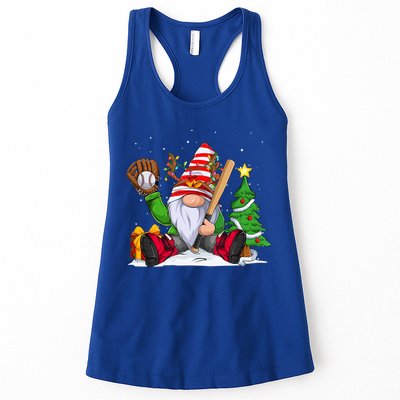 Baseball Gnome Christmas Winter Season Catcher Pitcher Funny Gift Womens Tank Top