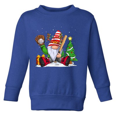 Baseball Gnome Christmas Winter Season Catcher Pitcher Funny Gift Toddler Sweatshirt