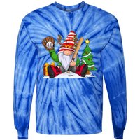 Baseball Gnome Christmas Winter Season Catcher Pitcher Funny Gift Tie-Dye Long Sleeve Shirt