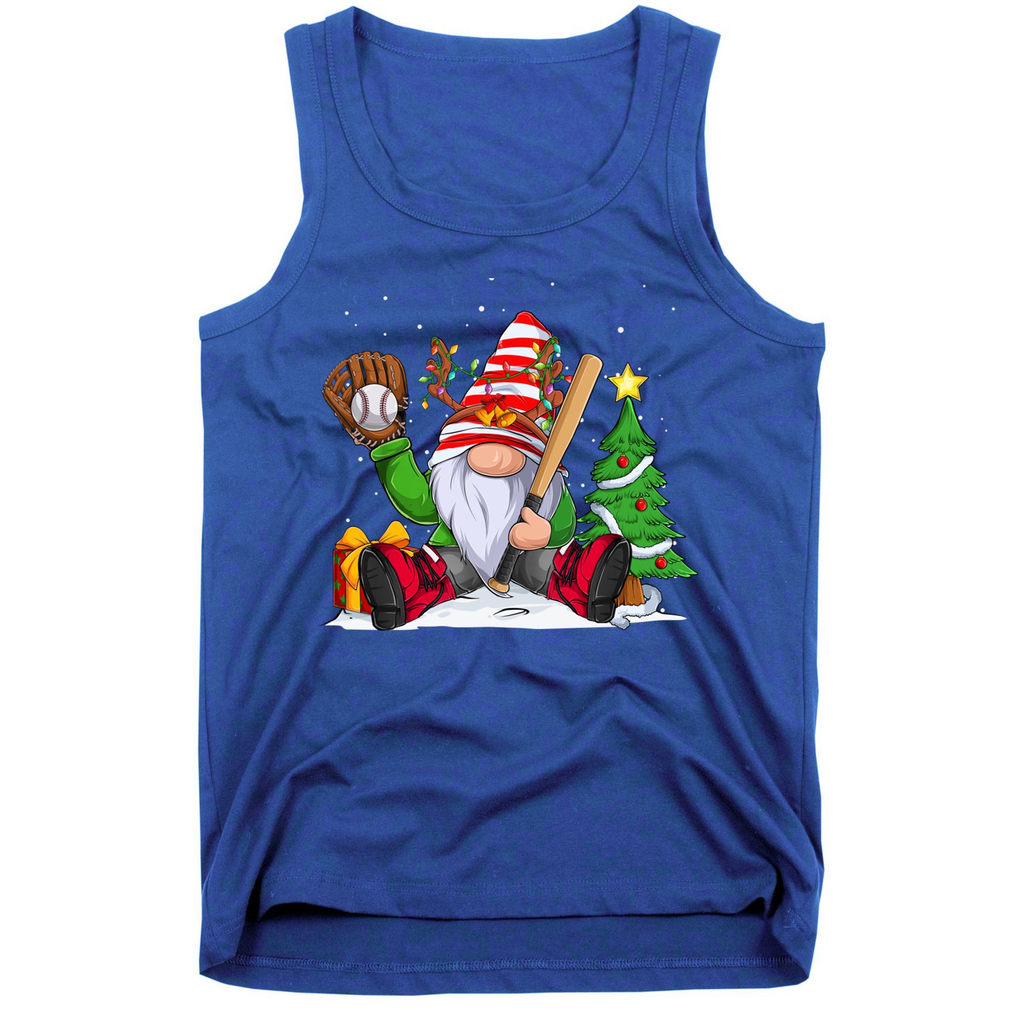Baseball Gnome Christmas Winter Season Catcher Pitcher Funny Gift Tank Top