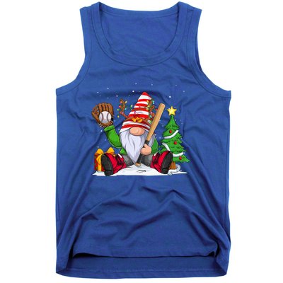 Baseball Gnome Christmas Winter Season Catcher Pitcher Funny Gift Tank Top