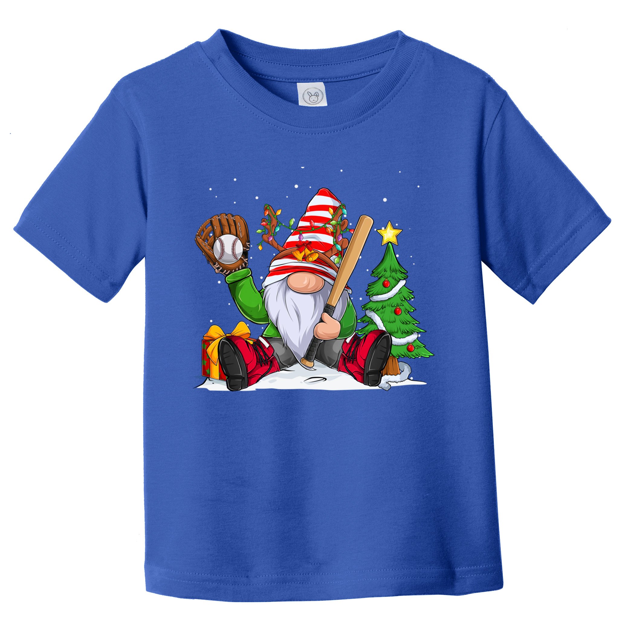 Baseball Gnome Christmas Winter Season Catcher Pitcher Funny Gift Toddler T-Shirt