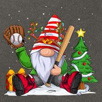 Baseball Gnome Christmas Winter Season Catcher Pitcher Funny Gift Cotton Canvas Backpack
