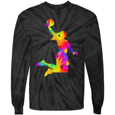 Basketball Game Coach Court Sport Player Fan Tie-Dye Long Sleeve Shirt