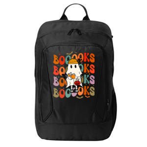 Booooks Groovy Cute Ghost Book Retro Reading Halloween Meaningful Gift City Backpack