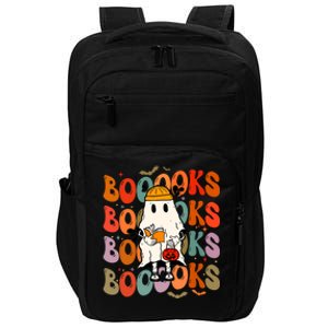 Booooks Groovy Cute Ghost Book Retro Reading Halloween Meaningful Gift Impact Tech Backpack