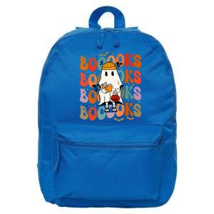 Booooks Groovy Cute Ghost Book Retro Reading Halloween Meaningful Gift 16 in Basic Backpack