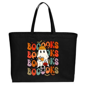 Booooks Groovy Cute Ghost Book Retro Reading Halloween Meaningful Gift Cotton Canvas Jumbo Tote