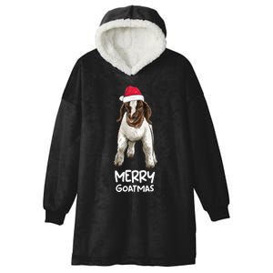 Boer goat Christmas Merry Goatmas  Hooded Wearable Blanket