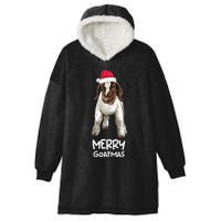 Boer goat Christmas Merry Goatmas  Hooded Wearable Blanket