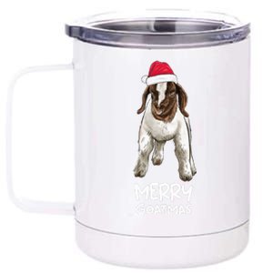 Boer goat Christmas Merry Goatmas  12 oz Stainless Steel Tumbler Cup