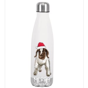 Boer goat Christmas Merry Goatmas  Stainless Steel Insulated Water Bottle