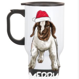 Boer goat Christmas Merry Goatmas  Stainless Steel Travel Mug