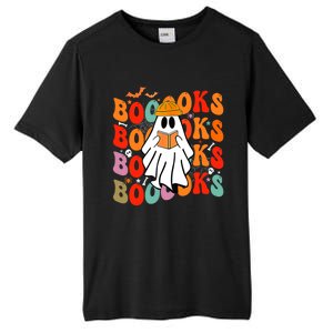 Booooks Groovy Cute Ghost Book Retro Reading Halloween Great Gift Tall Fusion ChromaSoft Performance T-Shirt