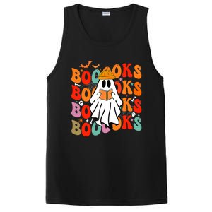 Booooks Groovy Cute Ghost Book Retro Reading Halloween Great Gift PosiCharge Competitor Tank