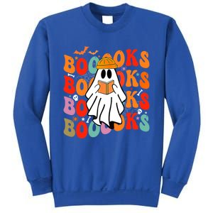 Booooks Groovy Cute Ghost Book Retro Reading Halloween Great Gift Sweatshirt