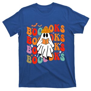 Booooks Groovy Cute Ghost Book Retro Reading Halloween Great Gift T-Shirt