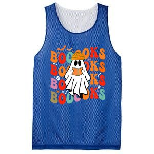 Booooks Groovy Cute Ghost Book Retro Reading Halloween Great Gift Mesh Reversible Basketball Jersey Tank