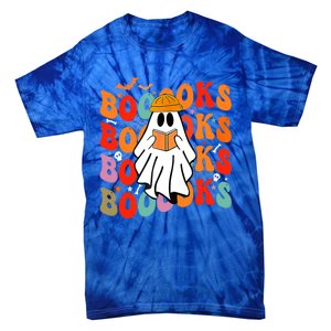 Booooks Groovy Cute Ghost Book Retro Reading Halloween Great Gift Tie-Dye T-Shirt