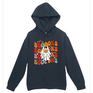 Booooks Groovy Cute Ghost Book Retro Reading Halloween Great Gift Urban Pullover Hoodie