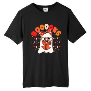 Booooks Groovy Cute Ghost Book Retro Reading Halloween Gift Tall Fusion ChromaSoft Performance T-Shirt