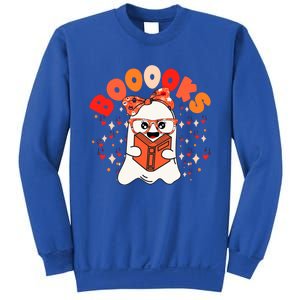 Booooks Groovy Cute Ghost Book Retro Reading Halloween Gift Sweatshirt