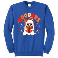 Booooks Groovy Cute Ghost Book Retro Reading Halloween Gift Sweatshirt