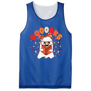 Booooks Groovy Cute Ghost Book Retro Reading Halloween Gift Mesh Reversible Basketball Jersey Tank