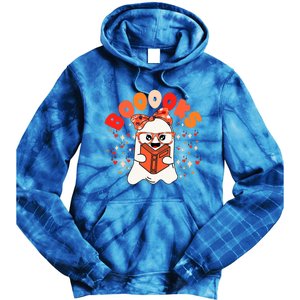 Booooks Groovy Cute Ghost Book Retro Reading Halloween Gift Tie Dye Hoodie