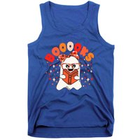 Booooks Groovy Cute Ghost Book Retro Reading Halloween Gift Tank Top