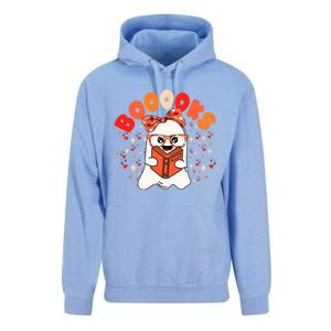 Booooks Groovy Cute Ghost Book Retro Reading Halloween Gift Unisex Surf Hoodie