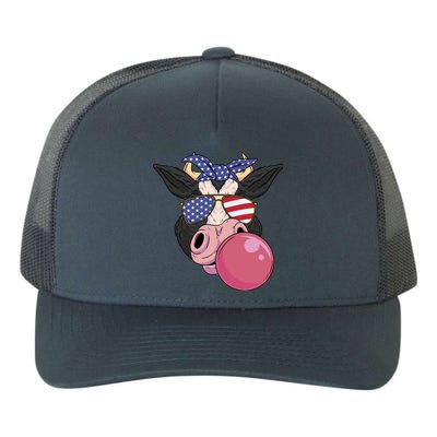 Bubble Gum Cow 4th Of July Design Usa Patriotic Cow Cute Gift Yupoong Adult 5-Panel Trucker Hat