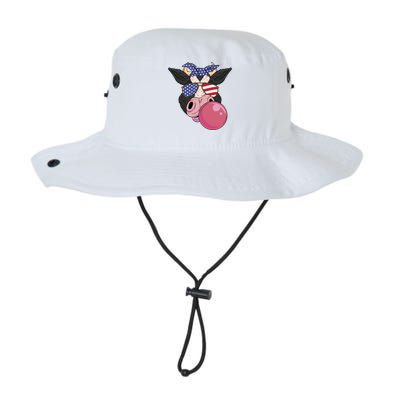 Bubble Gum Cow 4th Of July Design Usa Patriotic Cow Cute Gift Legacy Cool Fit Booney Bucket Hat