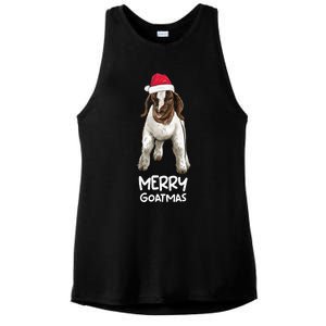 Boer goat Christmas Merry Goatmas Ladies PosiCharge Tri-Blend Wicking Tank