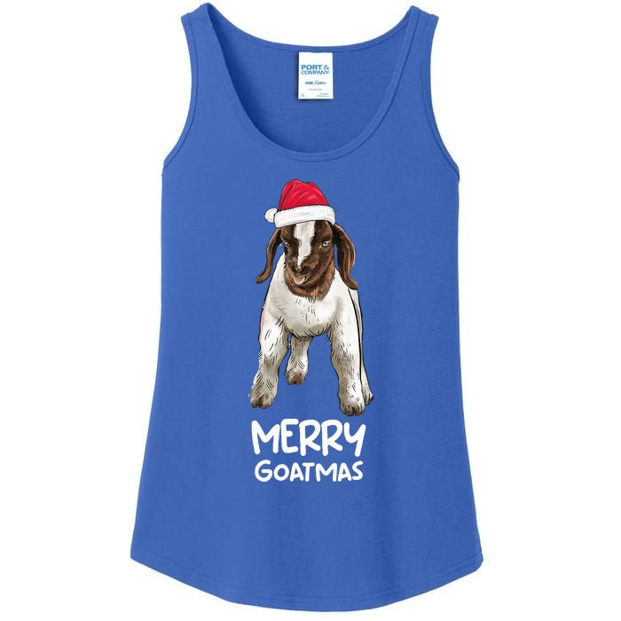 Boer goat Christmas Merry Goatmas Ladies Essential Tank