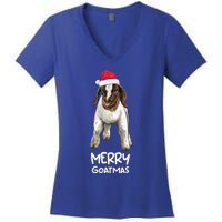 Boer goat Christmas Merry Goatmas Women's V-Neck T-Shirt