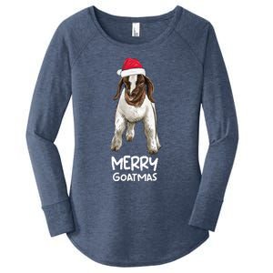 Boer goat Christmas Merry Goatmas Women's Perfect Tri Tunic Long Sleeve Shirt