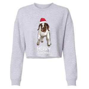 Boer goat Christmas Merry Goatmas Cropped Pullover Crew